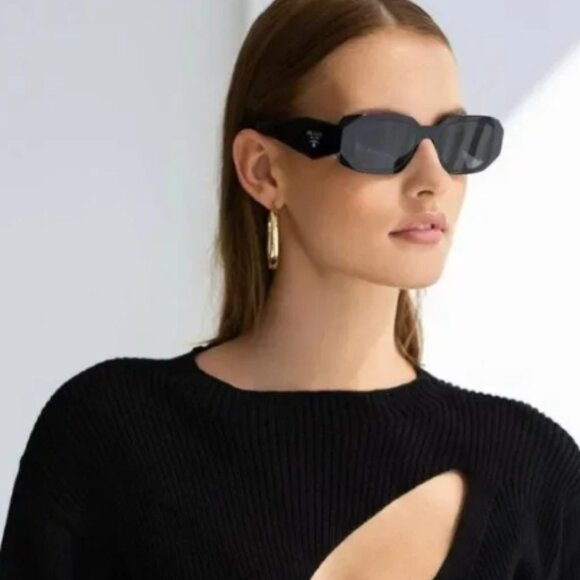 NEW PRADA PR 17WS 1AB-5S0 SUNGLASSES PRADA PR17WS BLACK PRADA PR17WS 1AB5S0 - Picture 1 of 15